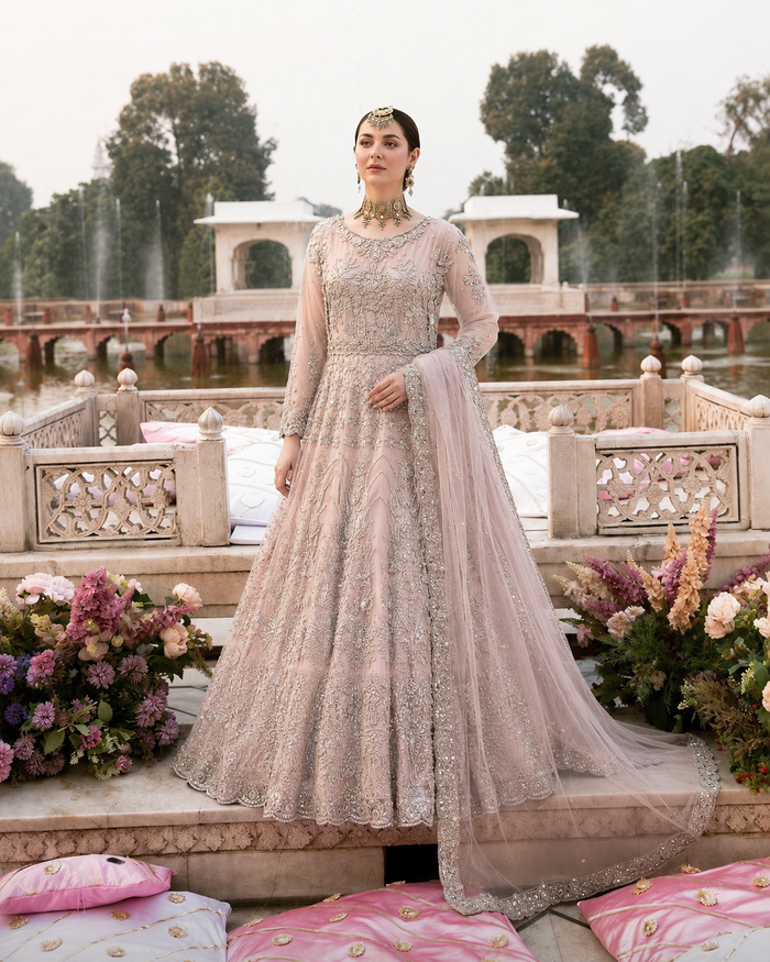 Gorgent Handcrafted Bridal Maxi with Multi Dupatta — SKU P 5001