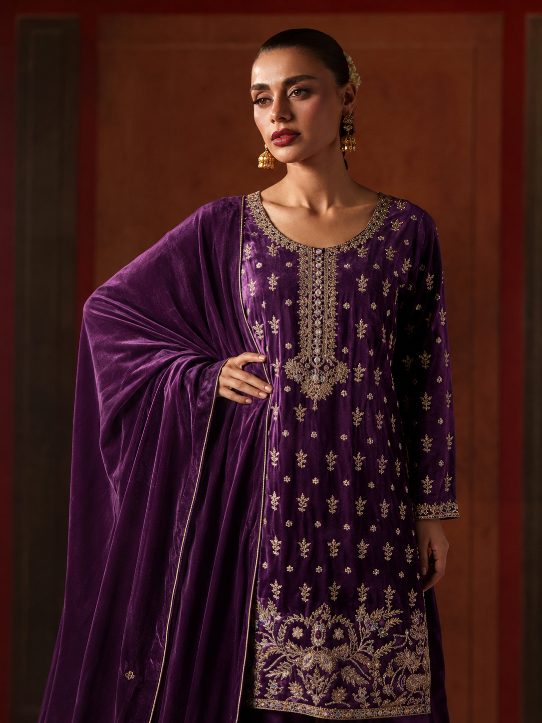 Gorgent Plum Silk Formal Shirt — SKU P 5104