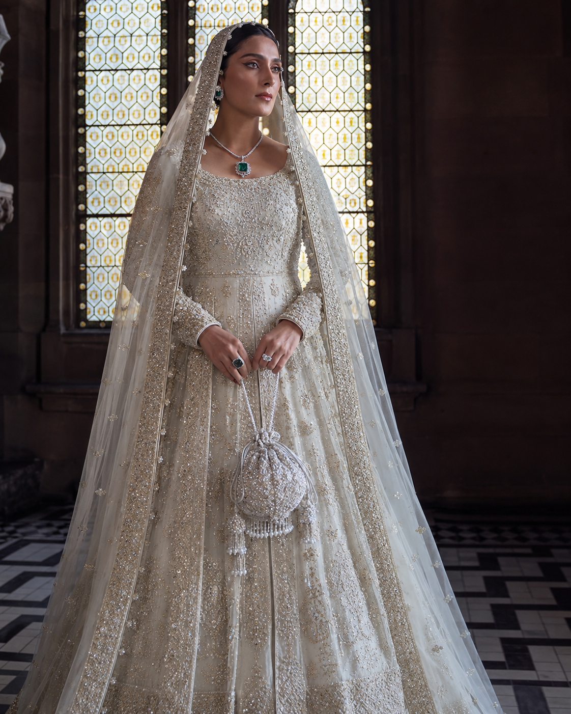 Gorgent Skin Golden Bridal Maxi Open Gown — SKU P 5016