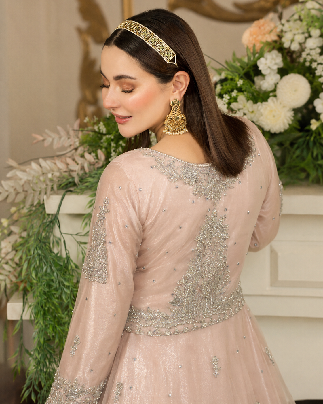 Gorgent Handcrafted Bridal Maxi with Multi Dupatta — SKU P 5001
