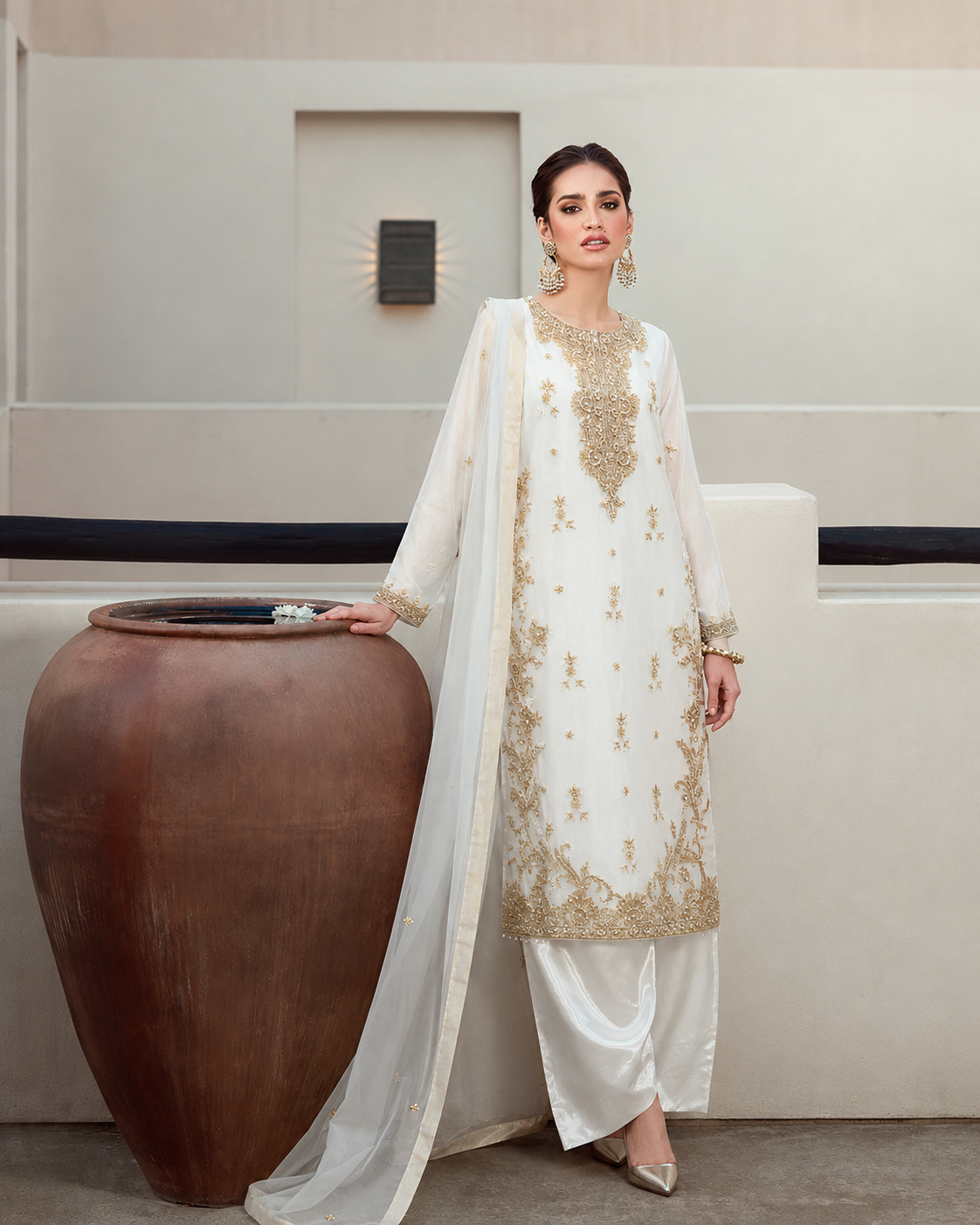 Gorgent White Silk Formal Shirt — SKU P 5102
